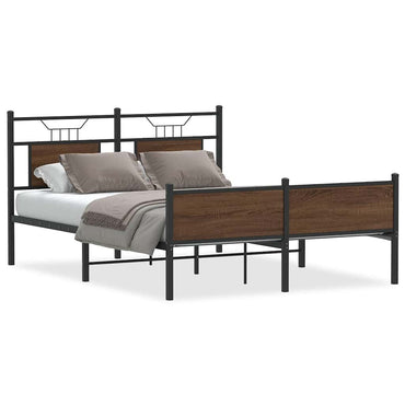 vidaXL Cadre de lit sans matelas chêne marron 150x200 cm Bois d'ingénierie