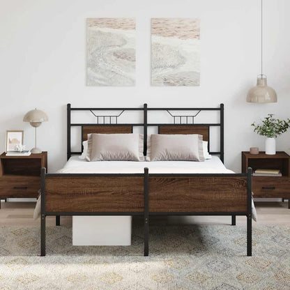 vidaXL Cadre de lit sans matelas chêne marron 150x200 cm Bois d'ingénierie
