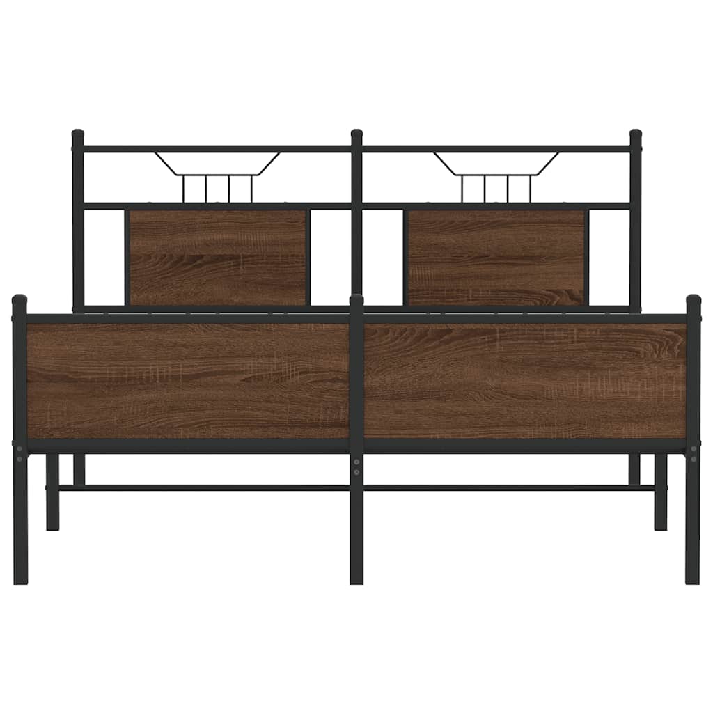 Bettgestell ohne Matratze Braun Eiche 150x200 cm Holzwerkstoff