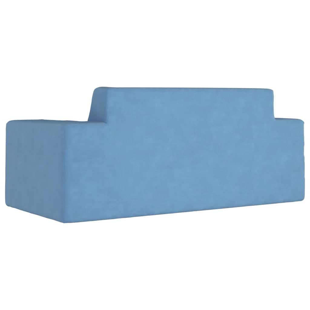 vidaXL Kindersofa 2-Sitzer Blau Weich Plüsch