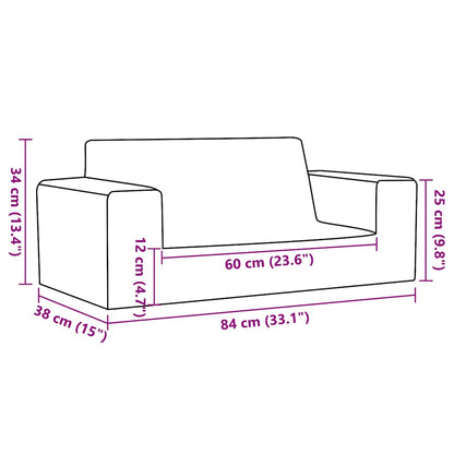 vidaXL Kindersofa 2-Sitzer Blau Weich Plüsch