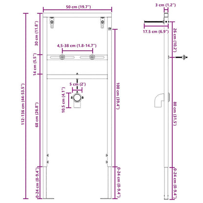 Badezimmer Wandstütze Blau 50 x 3 x 112 cm