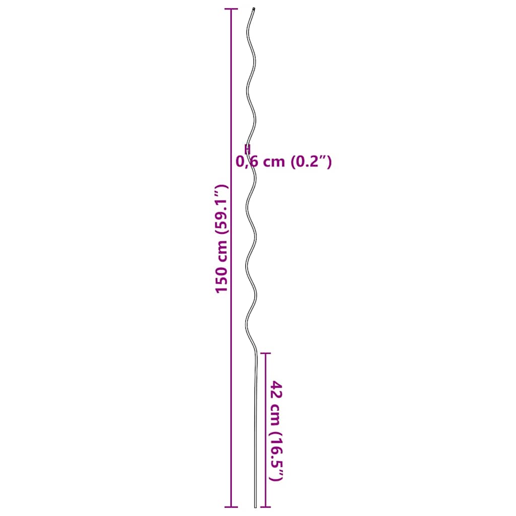 Pflanzenstütze 50 pcs Silber 110 x 0.6 x 0.6 cm Stahl
