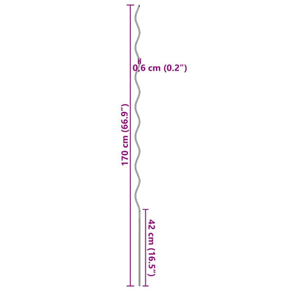 Pflanzenstütze 50 pcs Grün 110 x 0.6 x 0.6 cm Stahl