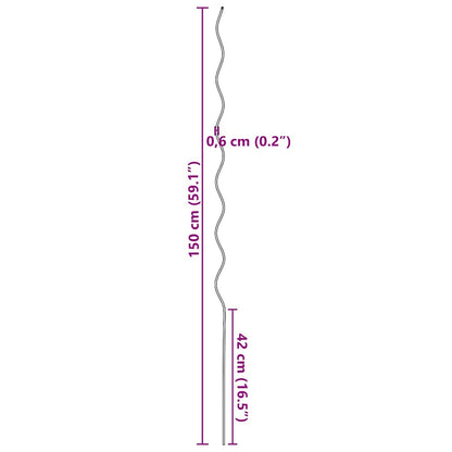 Pflanzenstütze 20 pcs Grün 110 x 0.6 x 0.6 cm Stahl