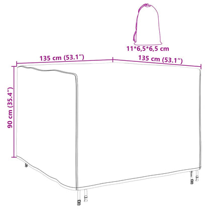 Möbelbezug Uni Schwarz 135 x 135 x 90 cm Stoff