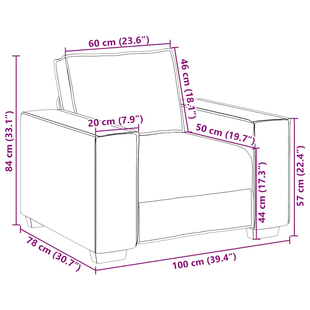 vidaXL Sofa Stuhl Dunkelgrau 100x78x84 cm Stoff
