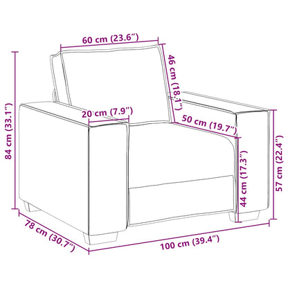 vidaXL Sofa Stuhl Dunkelgrau 100x78x84 cm Stoff