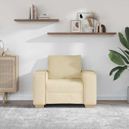 Sofa Stuhl Creme 100x78x84 cm Stoff