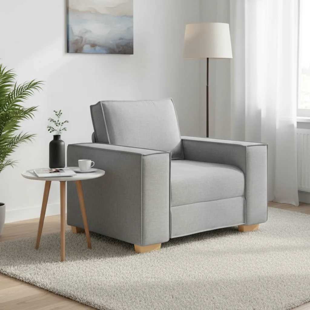 Sofa Stuhl Wolkengrau 100x78x84 cm Stoff