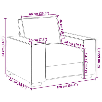 vidaXL Sofa Stuhl Leinen 60 cm