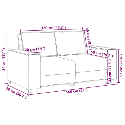 2-Sitzer Sofa Braun 160x78x84 cm Stoff