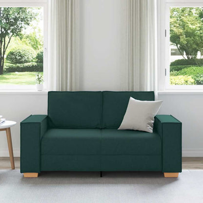 vidaXL 2-Sitzer Sofa Dunkelgrün 120 cm Stoff