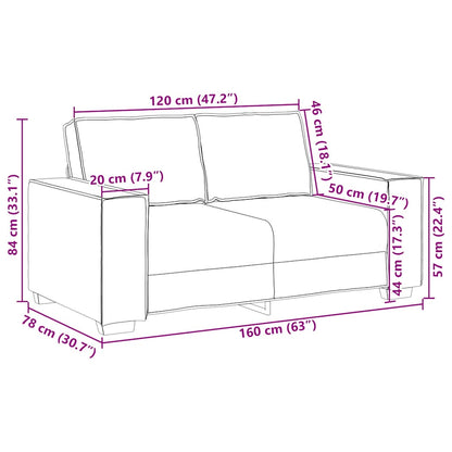 2-Sitzer Sofa Taupe 160x78x84 cm Stoff