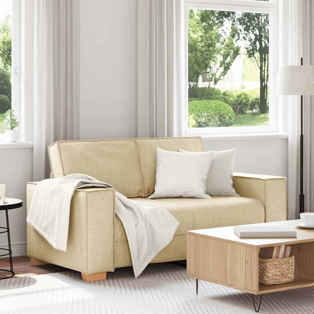 vidaXL 2-Sitzer Sofa Creme 160x78x84 cm Stoff