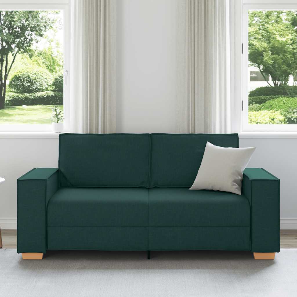 vidaXL 2-Sitzer Sofa Dunkelgrün 180x78x84 cm Stoff