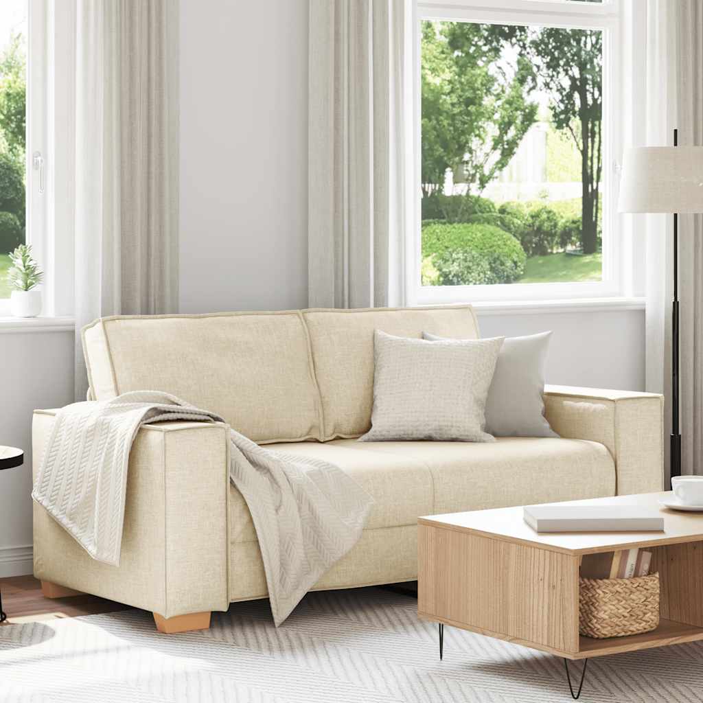 vidaXL 2-Sitzer Sofa Leinen 140 cm