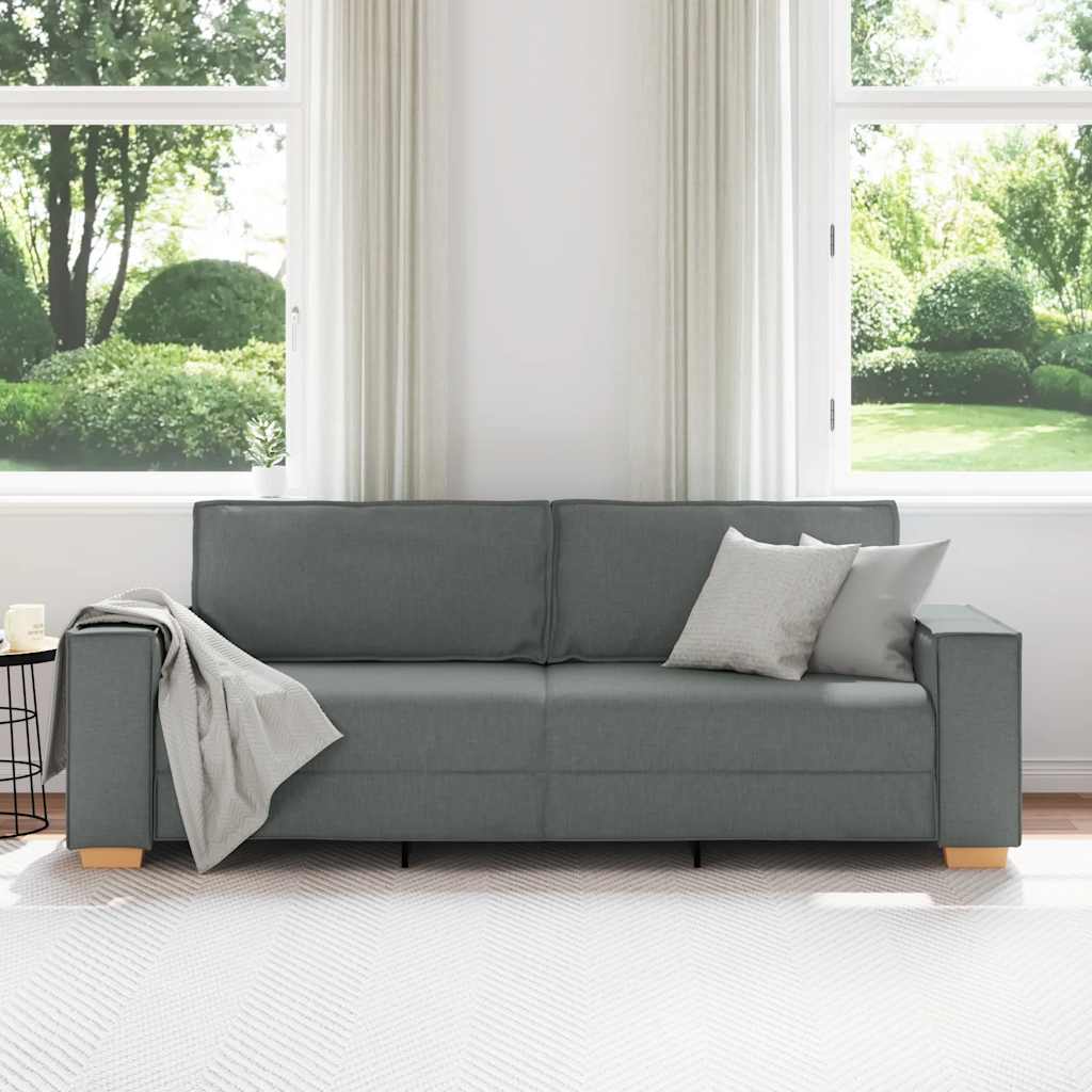 3-Sitzer-Sofa Dunkelgrau 220x78x84 cm Stoff