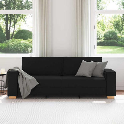 3-Sitzer-Sofa Schwarz 220x78x84 cm Stoff