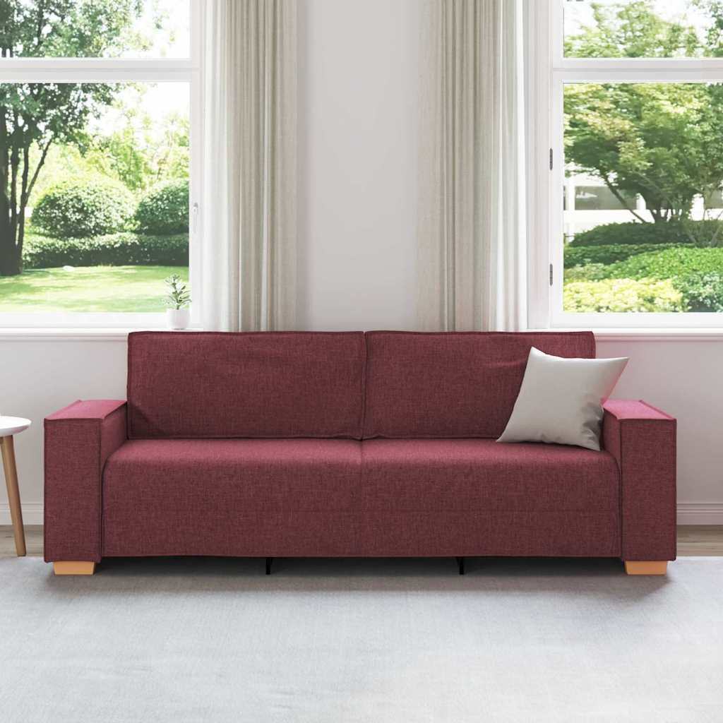3-Sitzer-Sofa Weinrot 180 cm Stoff