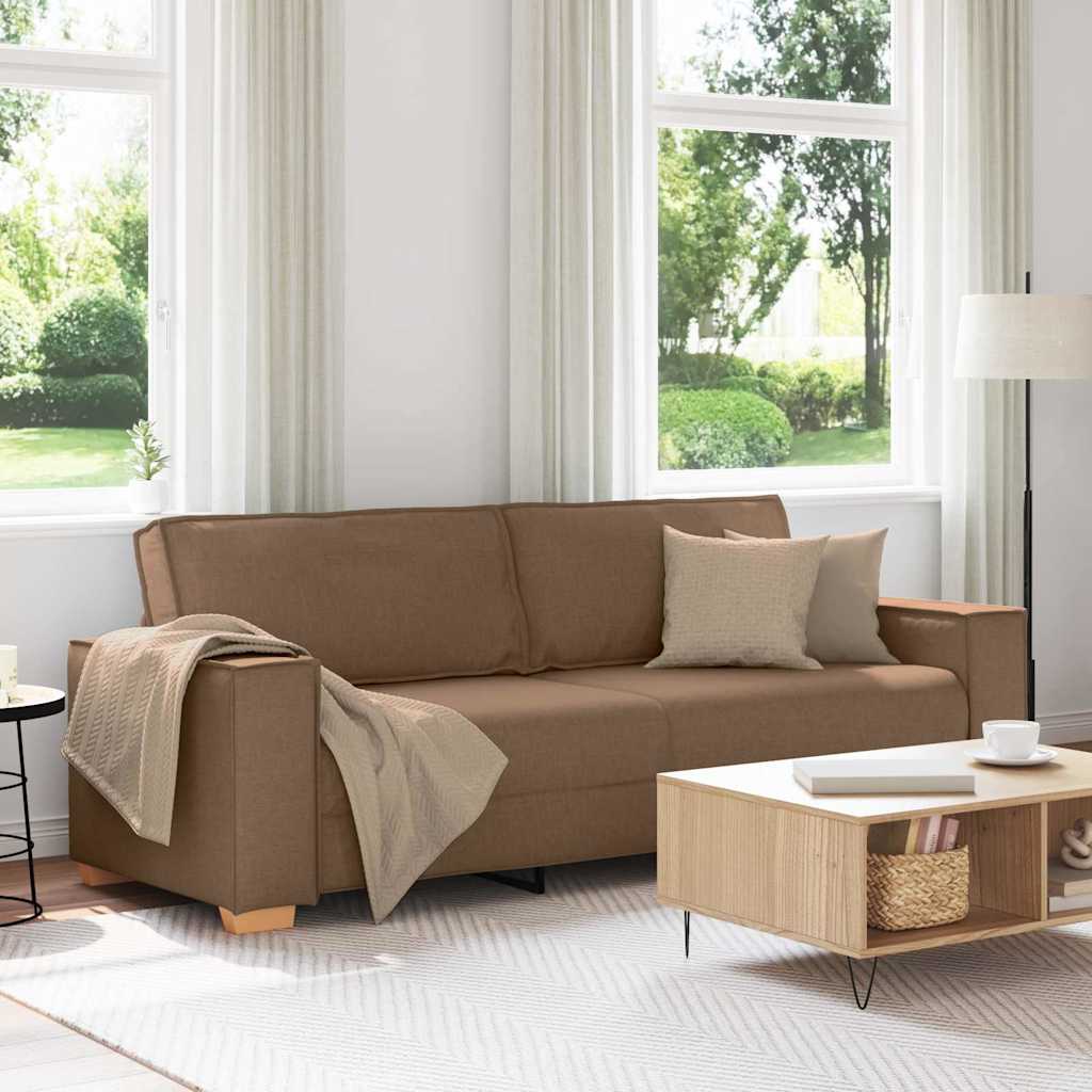 vidaXL 3-Sitzer-Sofa Braun 180 cm Stoff