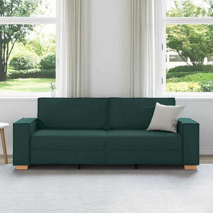Sofa Dunkelgrün 220 x 80 x 84 cm Stoff