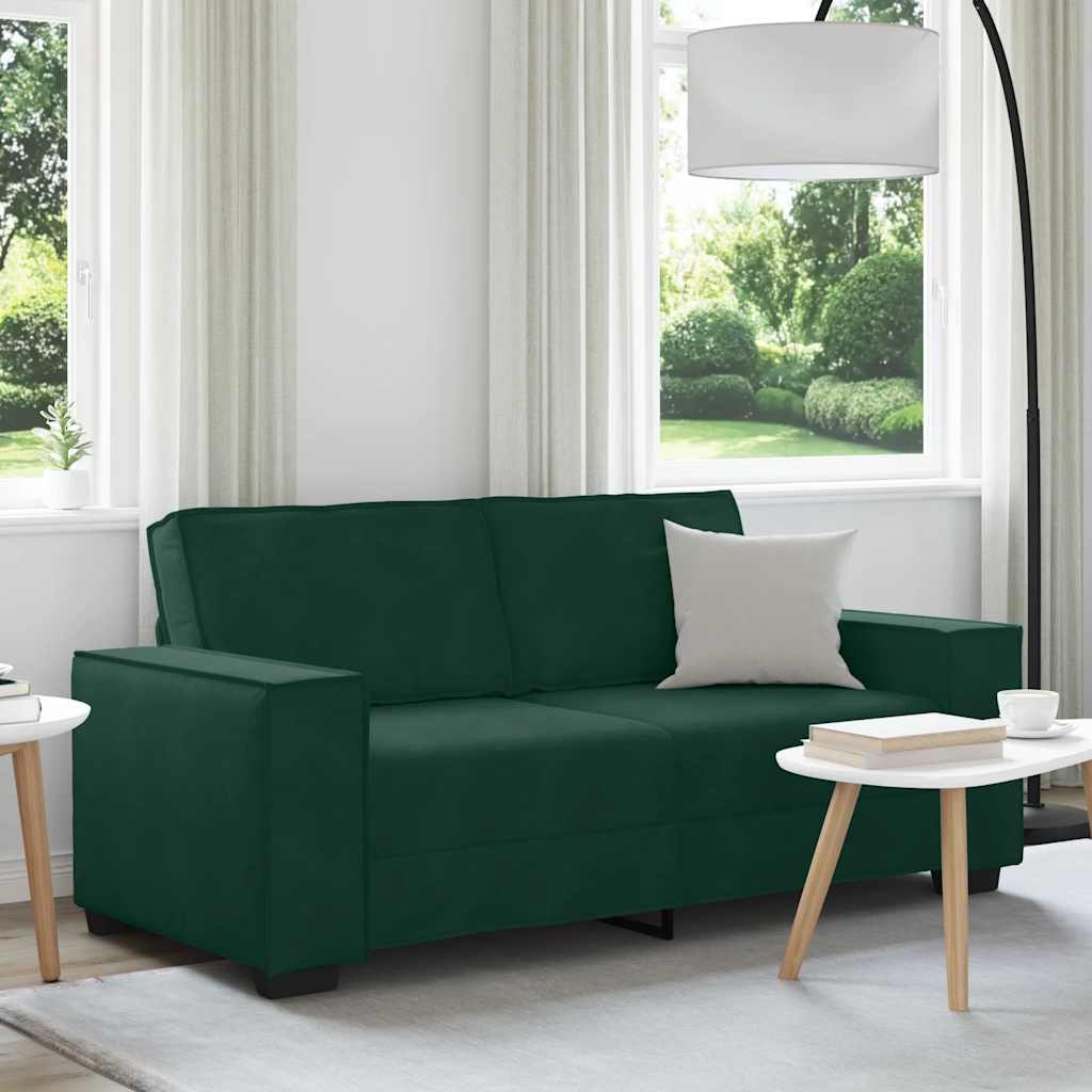 2-Sitzer-Sofa Dunkelgrün 180x78x84 cm Samt