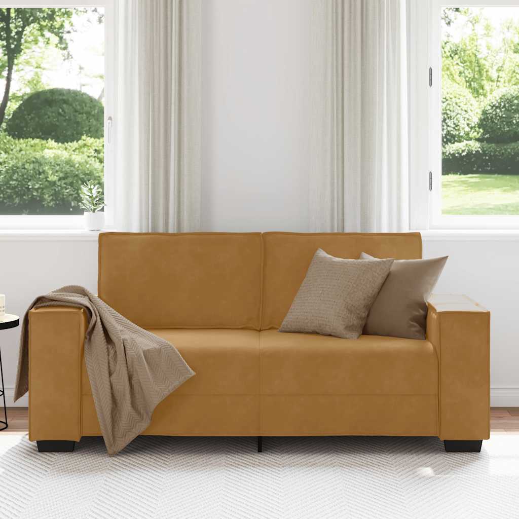 2-Sitzer-Sofa Braun 180x78x84 cm Samt