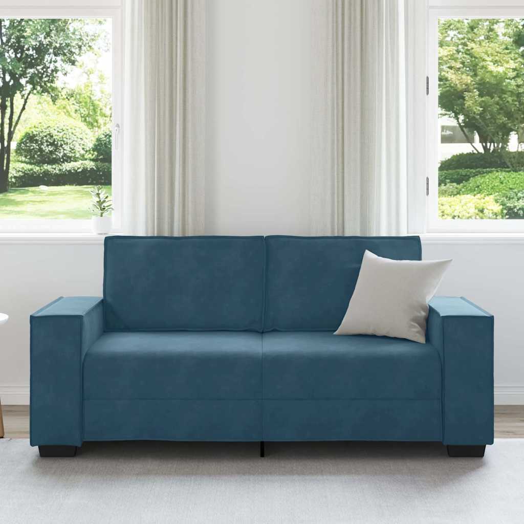 2-Sitzer-Sofa Blau 180x78x84 cm Samt