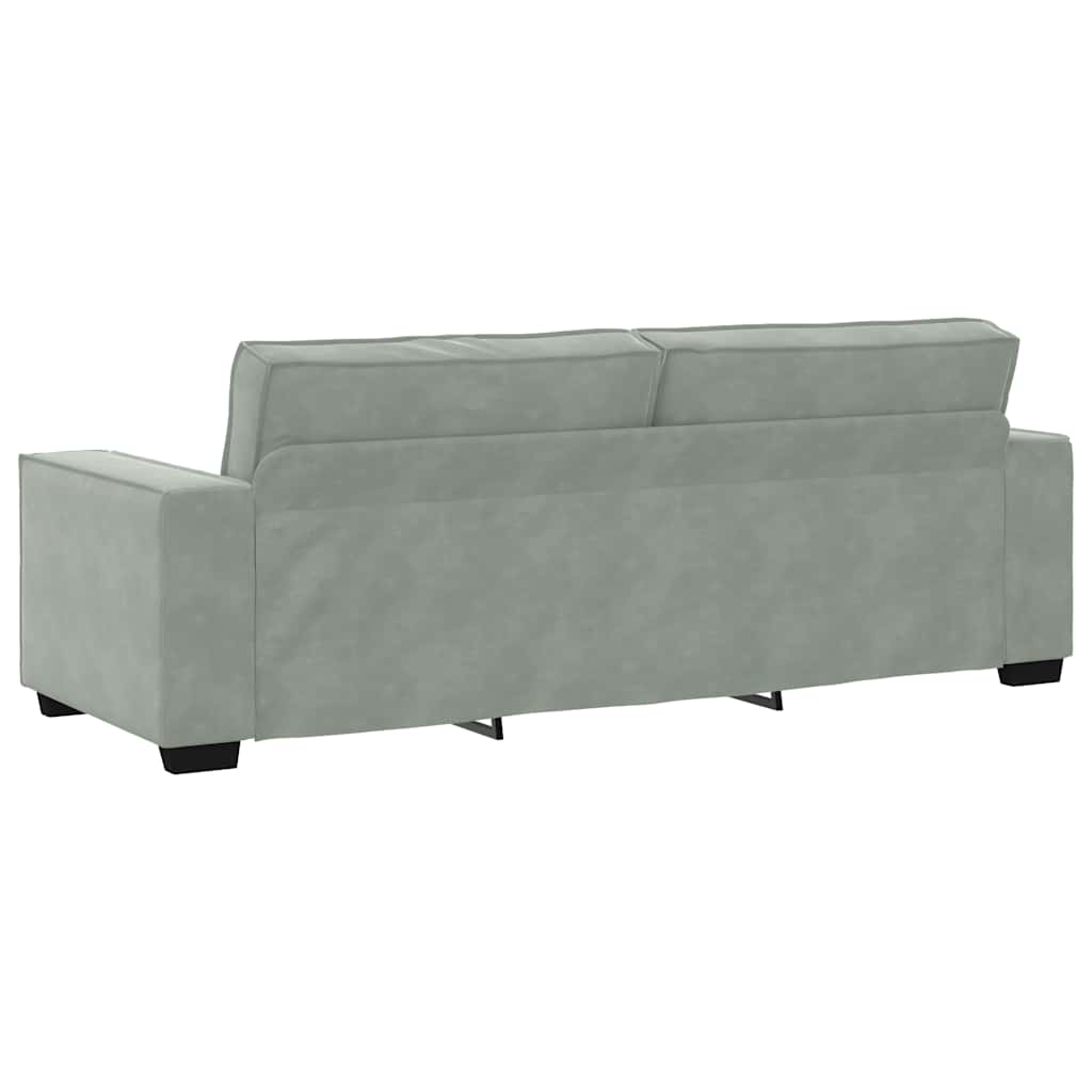 3-Sitzer-Sofa Hellgrau 220x78x84 cm Samt