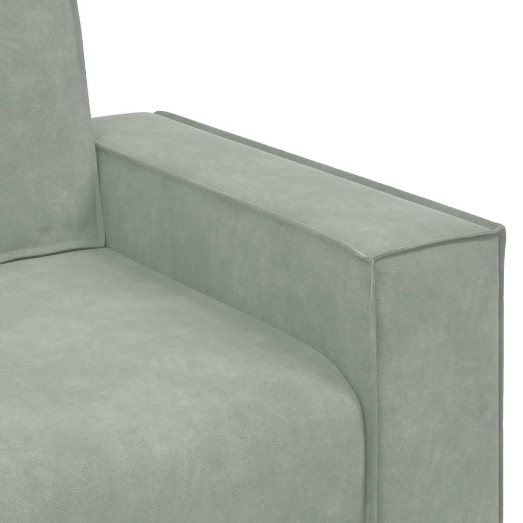 3-Sitzer-Sofa Hellgrau 220x78x84 cm Samt