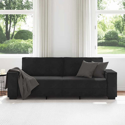 3-Sitzer-Sofa Schwarz 220x78x84 cm Samt