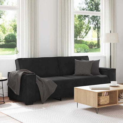 3-Sitzer-Sofa Schwarz 220x78x84 cm Samt