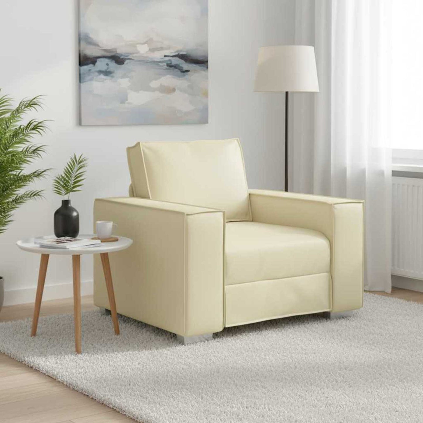 Sofa Creme 99 x 80 x 84 cm Stoff