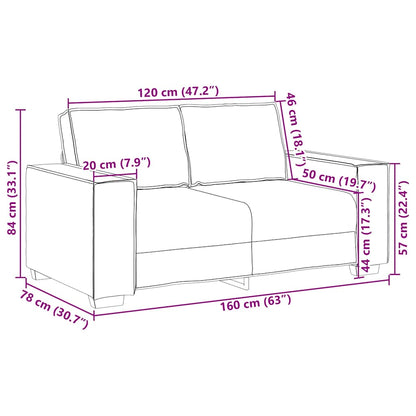 Sofa Weinrot 160 x 80 x 84 cm Stoff