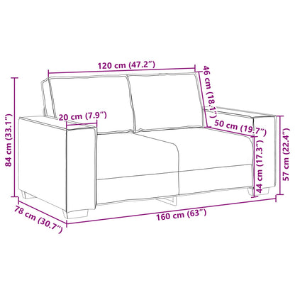 Sofa Schwarz 160 x 80 x 84 cm Stoff