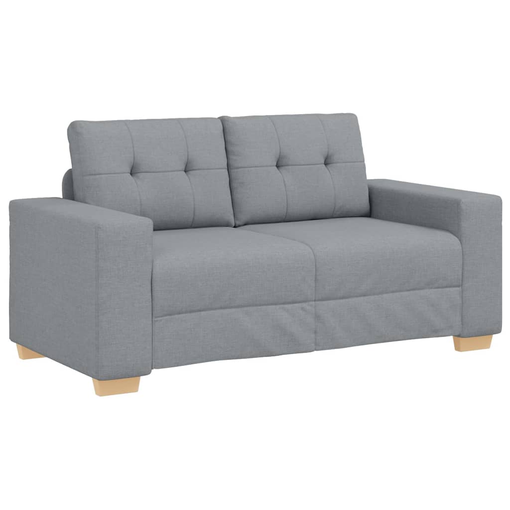 Zweisitzer-Sofa Hellgrau 160x77x82 cm Stoff