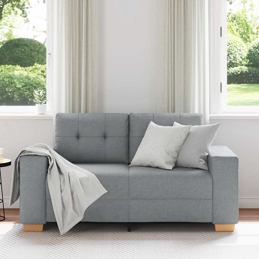 Zweisitzer-Sofa Hellgrau 160x77x82 cm Stoff