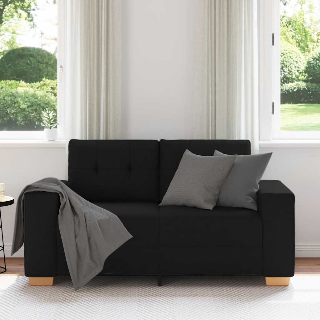 vidaXL Canapé à 2 places noir 160x77x82 cm Tissu