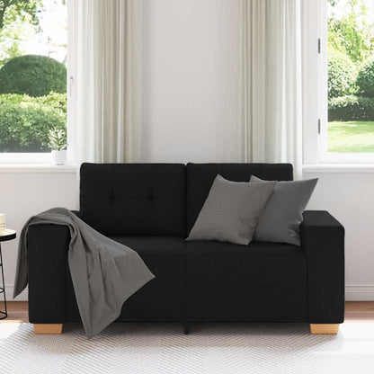 vidaXL Canapé à 2 places noir 160x77x82 cm Tissu