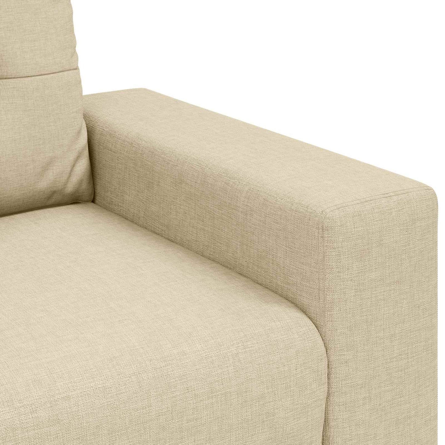 vidaXL Canapé deux places avec coussins en tissu crème