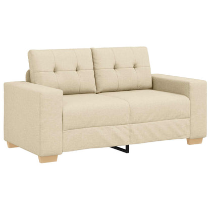 vidaXL Canapé deux places avec coussins en tissu crème