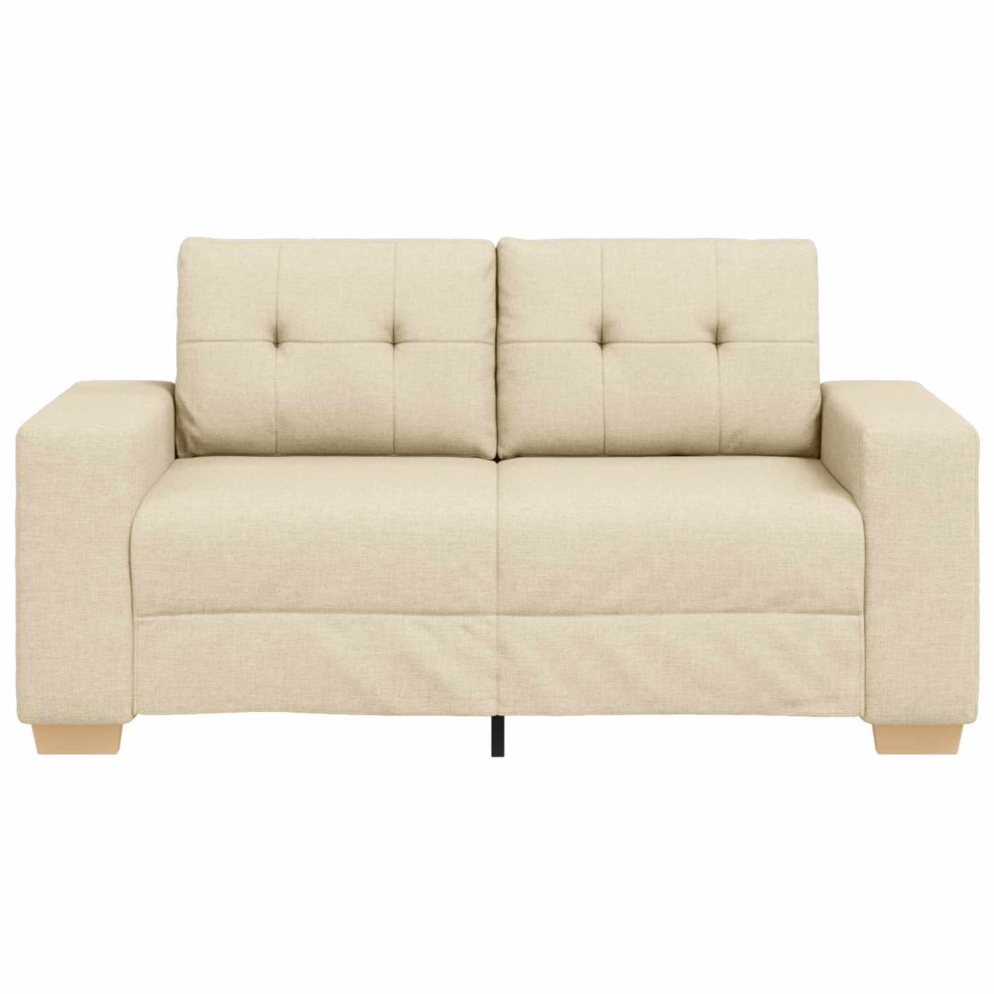 vidaXL Canapé deux places avec coussins en tissu crème