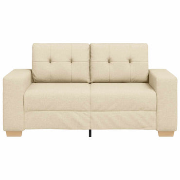 vidaXL Canapé deux places avec coussins en tissu crème