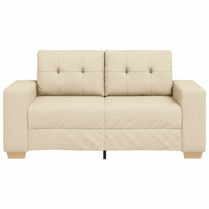 vidaXL Canapé deux places avec coussins en tissu crème
