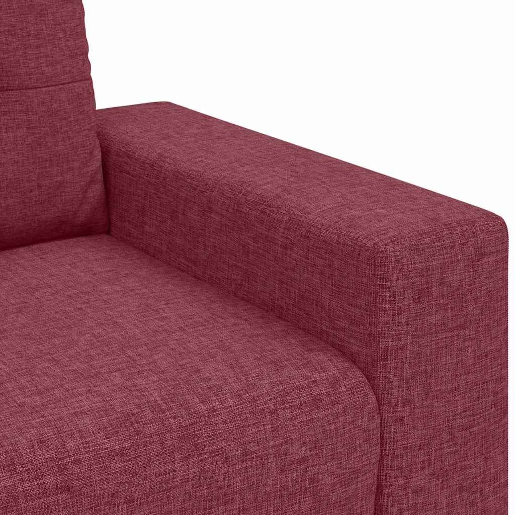 vidaXL 3-Sitzer-Sofa mit Kissen Weinrot Stoff