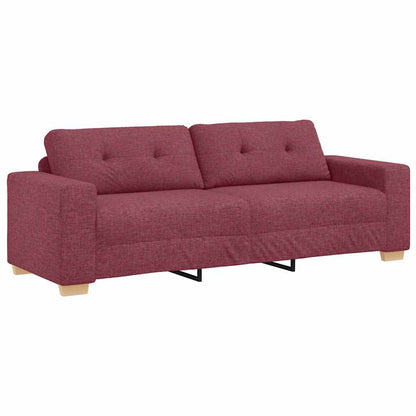 vidaXL 3-Sitzer-Sofa mit Kissen Weinrot Stoff