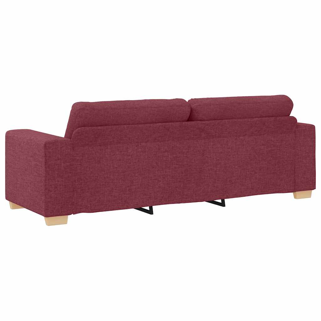 vidaXL 3-Sitzer-Sofa mit Kissen Weinrot Stoff
