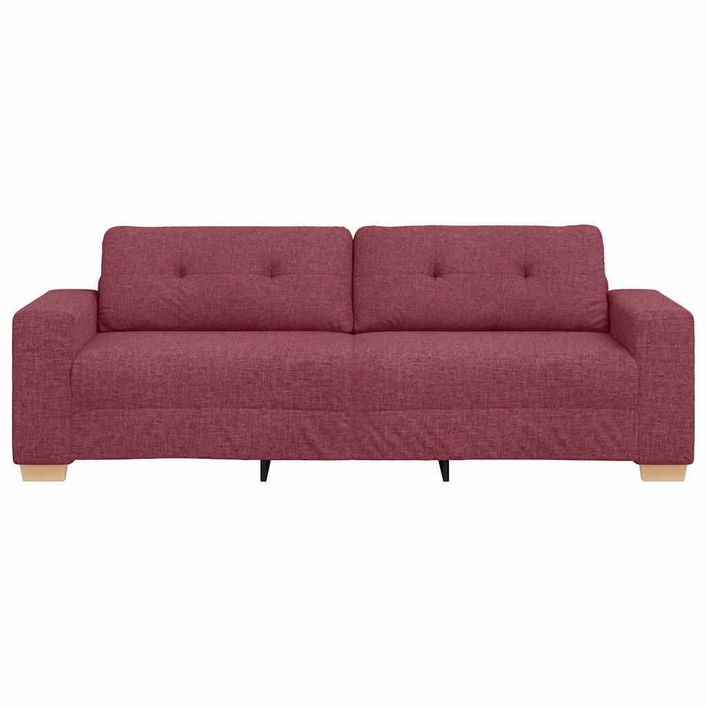 vidaXL 3-Sitzer-Sofa mit Kissen Weinrot Stoff