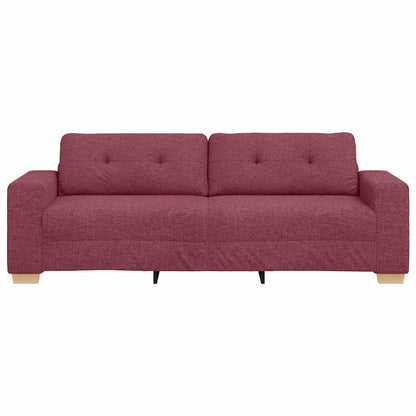 vidaXL 3-Sitzer-Sofa mit Kissen Weinrot Stoff